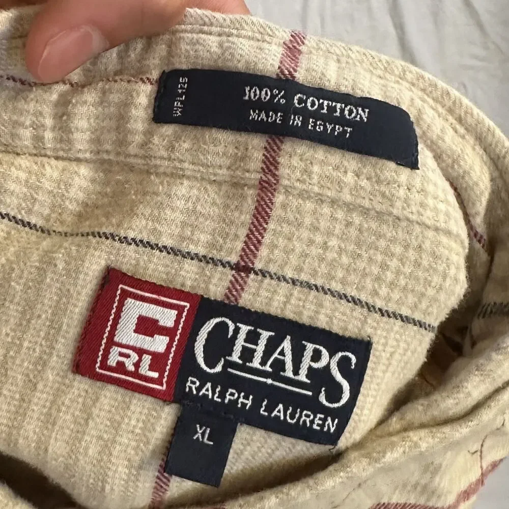 Y2K Ralph Lauren 100% Cotton Plaid Button-Down Shirt XL